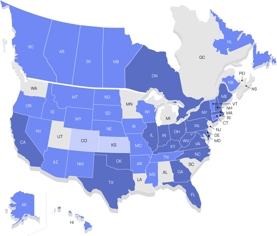 Coverage Map with Canada